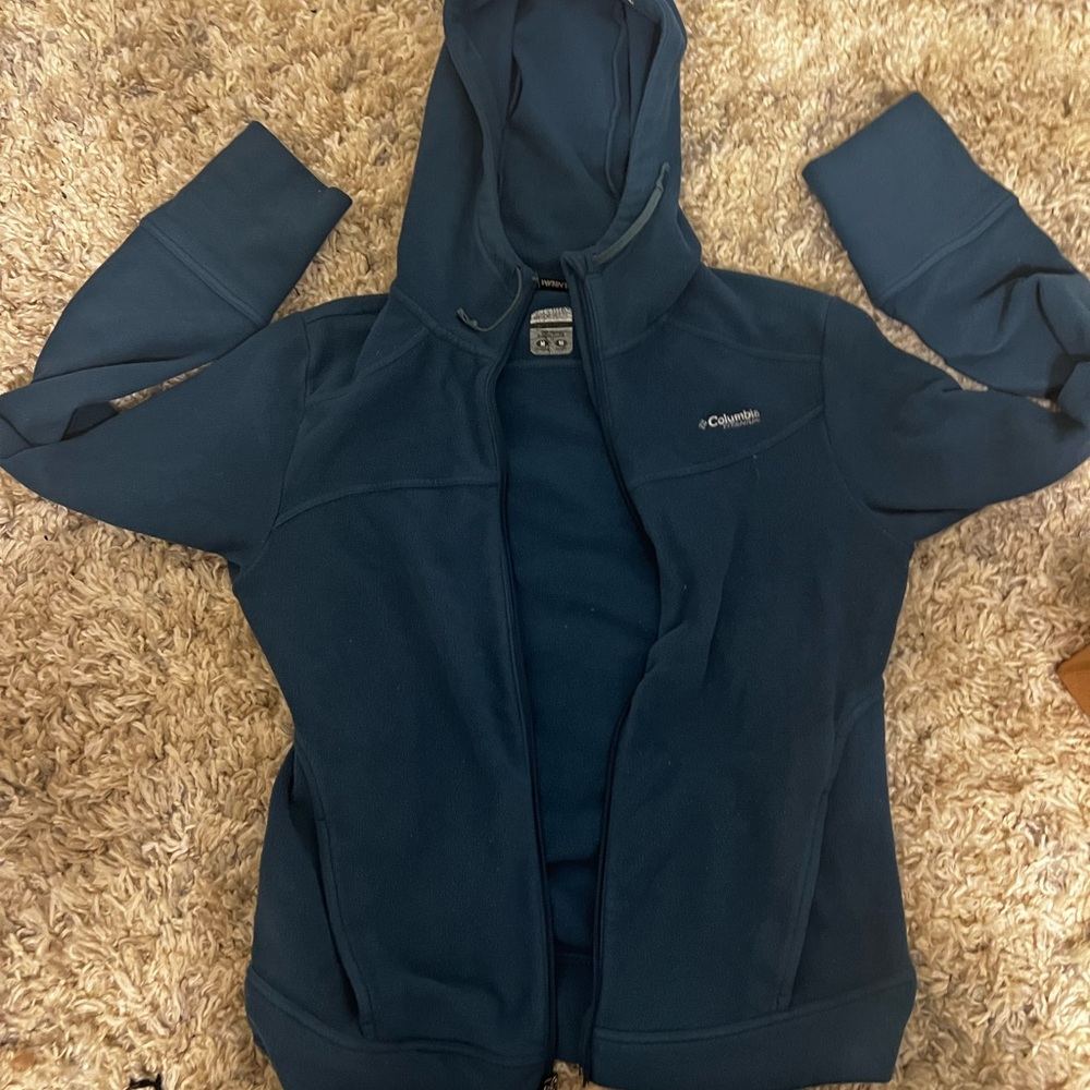 Columbia Blue Ski Jacket Performance Fabric Hooded